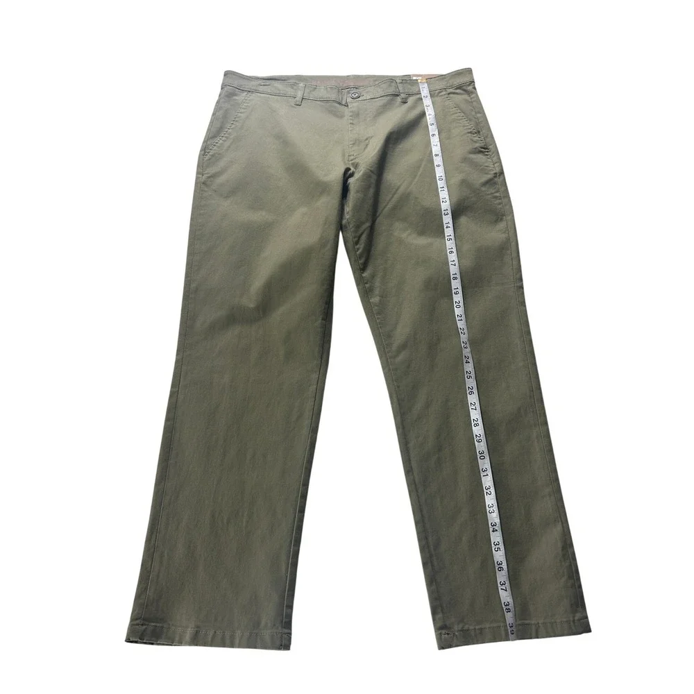 Weatherproof Vintage Chino Pants Slim Straight Stretch Twill Khaki 38W x 30L NEW